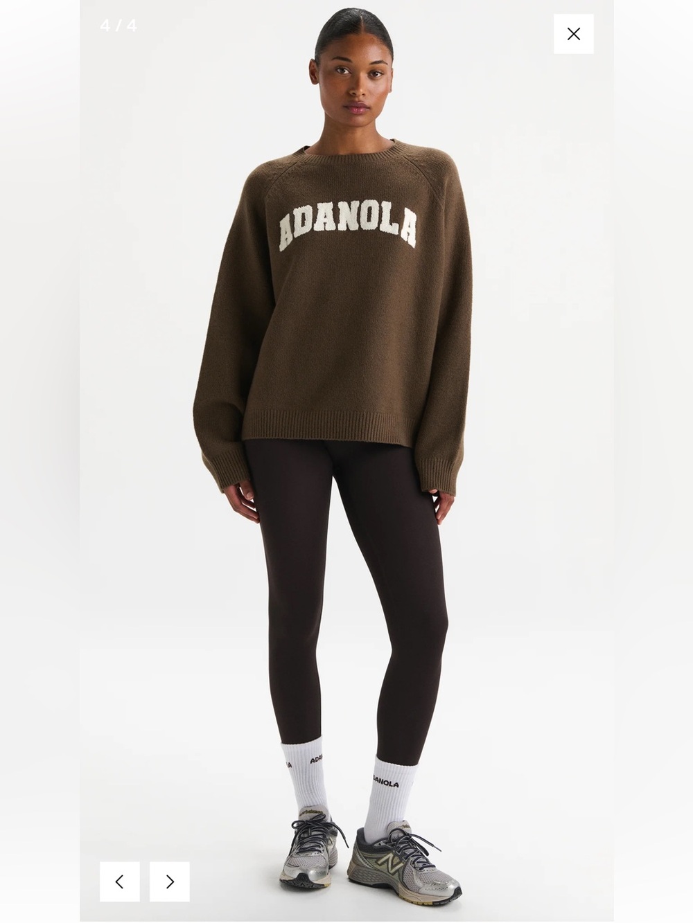 Adanola Varsity Boucle Oversized Knit Sweatshirt